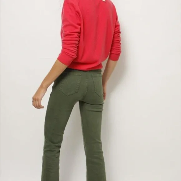 MOTHER Green Flare Wide Leg Jeans - Picture 4 of 15